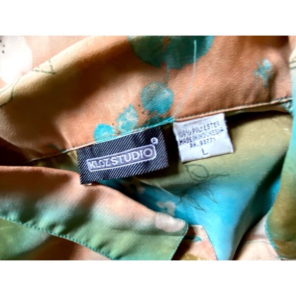 Klozstudio Large Tropical Floral Short Sleeve Button-Up Shirt Hawaii Beach Retro - Picture 3 of 3